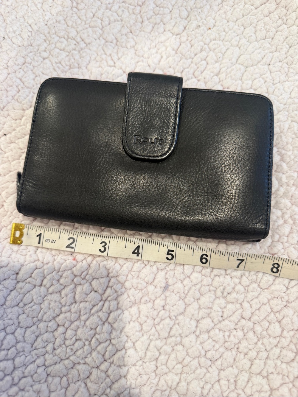 VINTAGE ROLFS GENUINE LEATHER BLACK ZIP-AROUND WALLET